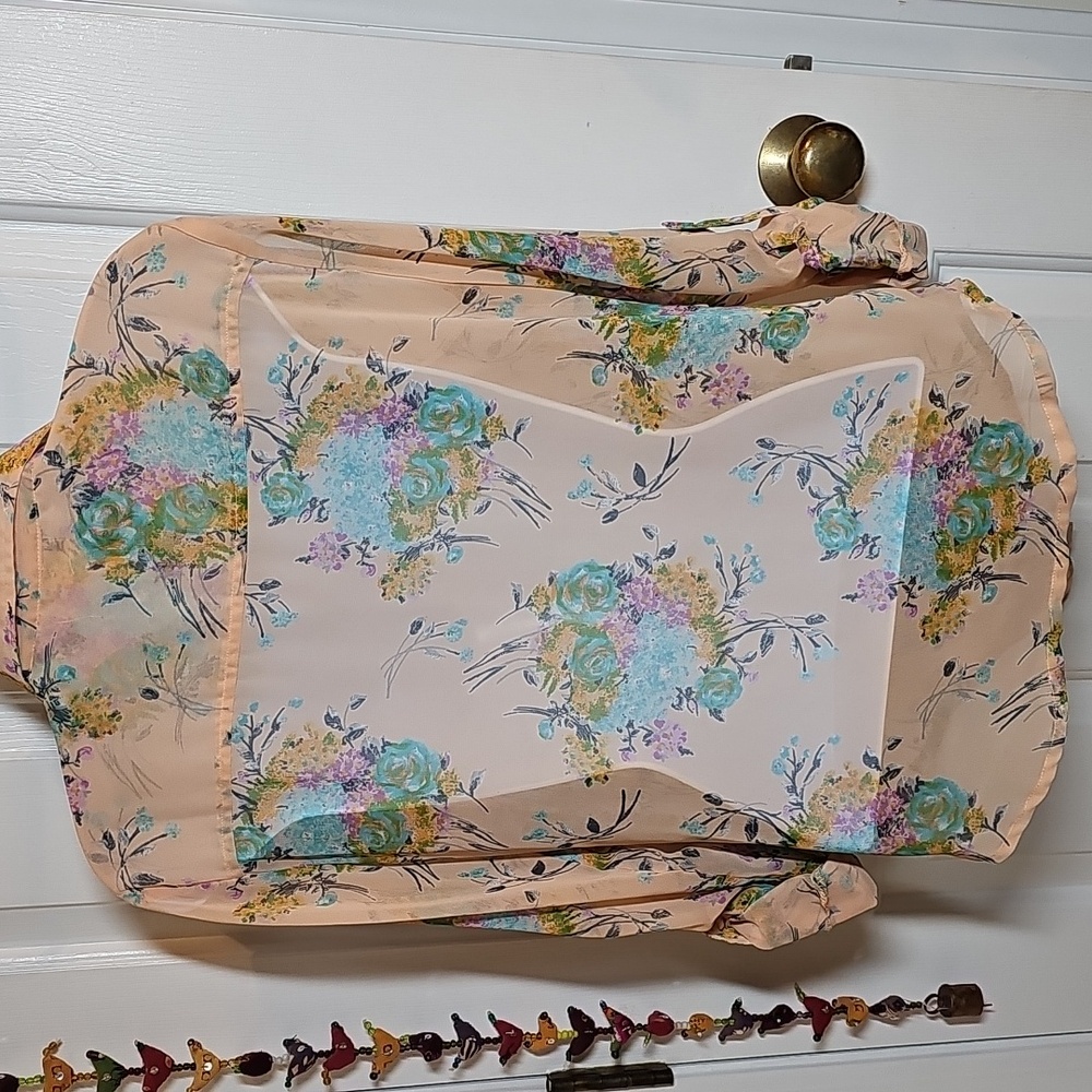 Love, Fire Sheer Multicolor Floral Top - Picture 4 of 12